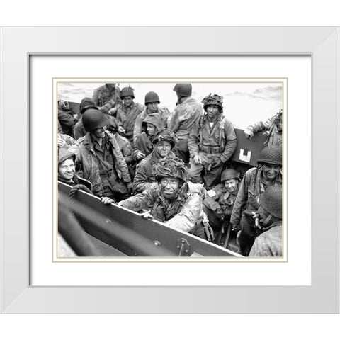 The Longest Day - John Wayne White Modern Wood Framed Art Print with Double Matting by Hollywood Photo Archive