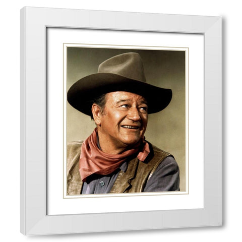 Chisum - John Wayne White Modern Wood Framed Art Print with Double Matting by Hollywood Photo Archive