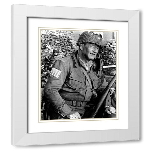 The Longest Day - John Wayne White Modern Wood Framed Art Print with Double Matting by Hollywood Photo Archive