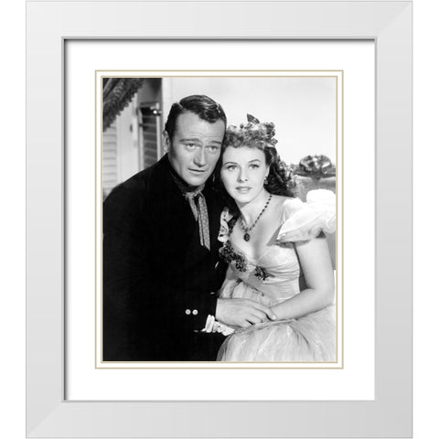 Reap the Wild Wind - John Wayne White Modern Wood Framed Art Print with Double Matting by Hollywood Photo Archive