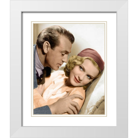 Anna Sten White Modern Wood Framed Art Print with Double Matting by Hollywood Photo Archive