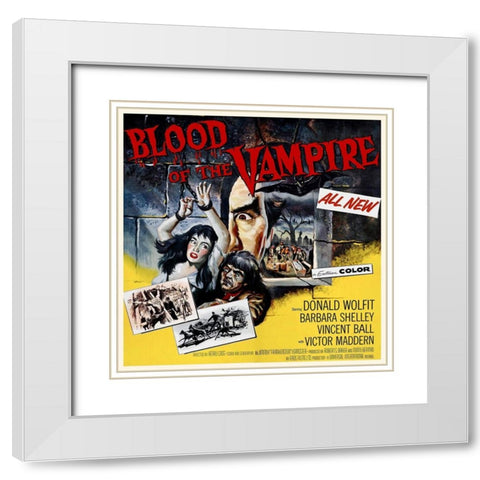 Blood of the Vampire White Modern Wood Framed Art Print with Double Matting by Hollywood Photo Archive