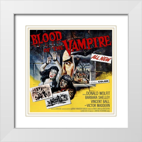 Blood of the Vampire White Modern Wood Framed Art Print with Double Matting by Hollywood Photo Archive