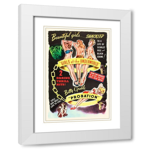 Double Feature - Girls of the Underworld and Probation White Modern Wood Framed Art Print with Double Matting by Hollywood Photo Archive