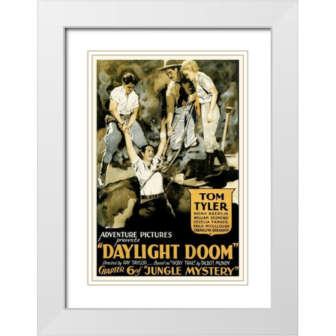 Jungle Mystery Chapter 6 - Daylight Doom White Modern Wood Framed Art Print with Double Matting by Hollywood Photo Archive