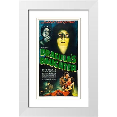 Draculas Daughter White Modern Wood Framed Art Print with Double Matting by Hollywood Photo Archive