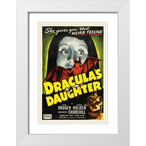 Draculas Daughter White Modern Wood Framed Art Print with Double Matting by Hollywood Photo Archive