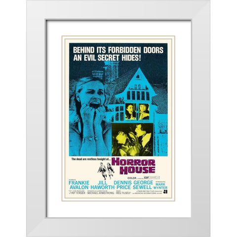 Horror House White Modern Wood Framed Art Print with Double Matting by Hollywood Photo Archive