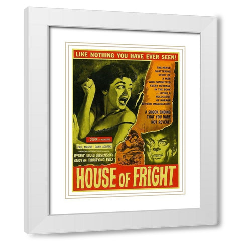 House of Fright White Modern Wood Framed Art Print with Double Matting by Hollywood Photo Archive