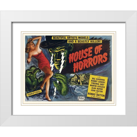 House of Horrors White Modern Wood Framed Art Print with Double Matting by Hollywood Photo Archive