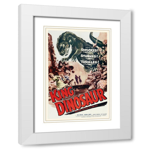 King Dinosaur White Modern Wood Framed Art Print with Double Matting by Hollywood Photo Archive