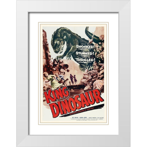 King Dinosaur White Modern Wood Framed Art Print with Double Matting by Hollywood Photo Archive