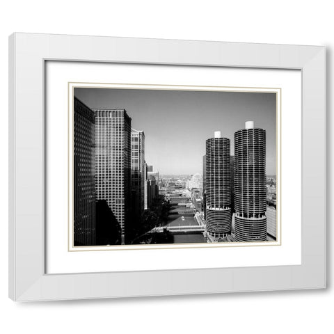 Marina city overlook Chicago Illinois White Modern Wood Framed Art Print with Double Matting by Highsmith, Carol