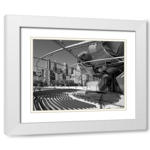 Jay Pritzker Pavillion by Frank Gehry in Grant Park Chicago Illinois White Modern Wood Framed Art Print with Double Matting by Highsmith, Carol