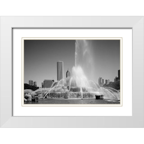 Buckingham fountain Chicago Illinois White Modern Wood Framed Art Print with Double Matting by Highsmith, Carol