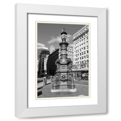 Lottas Fountain in San Francisco California White Modern Wood Framed Art Print with Double Matting by Highsmith, Carol