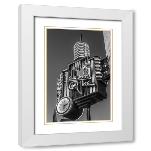 A neon sign from Hollywood and Vine Los Angeles California White Modern Wood Framed Art Print with Double Matting by Highsmith, Carol