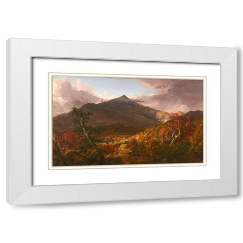View of Schroon Mountain Essex County New York After a Storm White Modern Wood Framed Art Print with Double Matting by Cole, Thomas