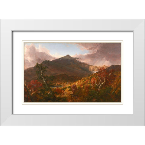 View of Schroon Mountain Essex County New York After a Storm White Modern Wood Framed Art Print with Double Matting by Cole, Thomas