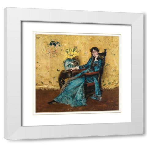 Portrait of Dora Wheeler White Modern Wood Framed Art Print with Double Matting by Chase, William Merritt