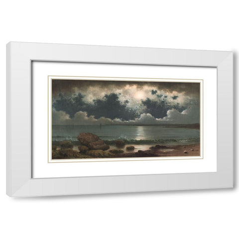 Point Judith Rhode Island White Modern Wood Framed Art Print with Double Matting by Heade, Martin Johnson