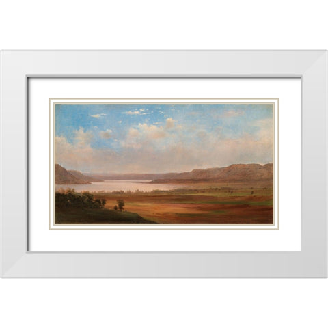 View of Lake Pepin Minnesota White Modern Wood Framed Art Print with Double Matting by Duncanson, Robert S.