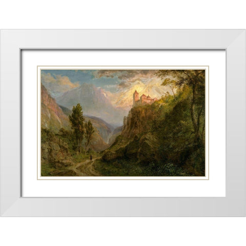 The Monastery of San Pedro Our Lady of the Snows White Modern Wood Framed Art Print with Double Matting by Church, Frederic Edwin