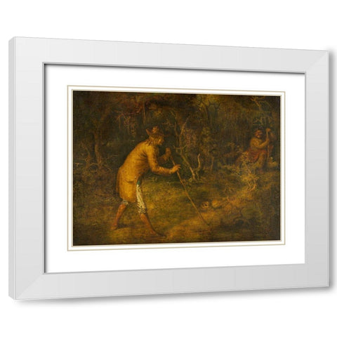 The Devil and Tom Walker White Modern Wood Framed Art Print with Double Matting by Quidor, John