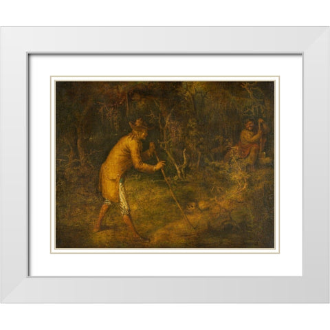 The Devil and Tom Walker White Modern Wood Framed Art Print with Double Matting by Quidor, John