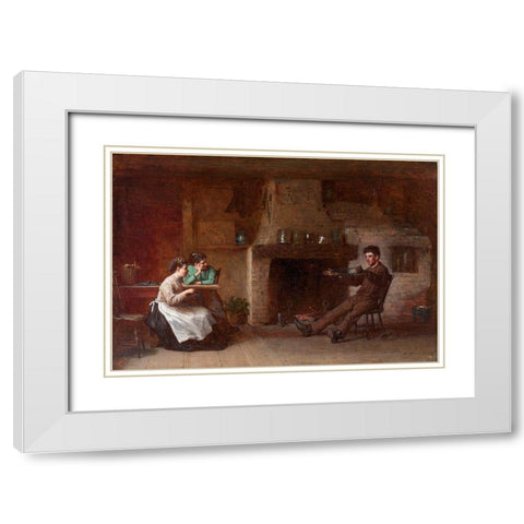 Winding Yarn Interior of a Nantucket Kitchen White Modern Wood Framed Art Print with Double Matting by Johnson, Eastman