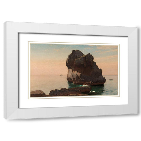 Capri White Modern Wood Framed Art Print with Double Matting by Haseltine, William Stanley
