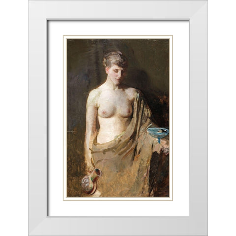 Hebe White Modern Wood Framed Art Print with Double Matting by Thayer, Abbott Handerson