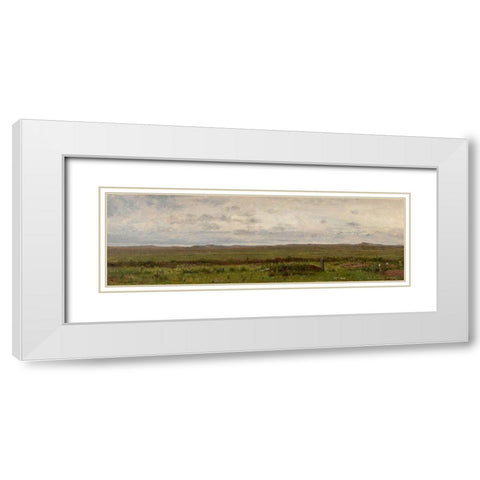 Graves of Travellers Fort Kearny Nebraska White Modern Wood Framed Art Print with Double Matting by Whittredge, Worthington