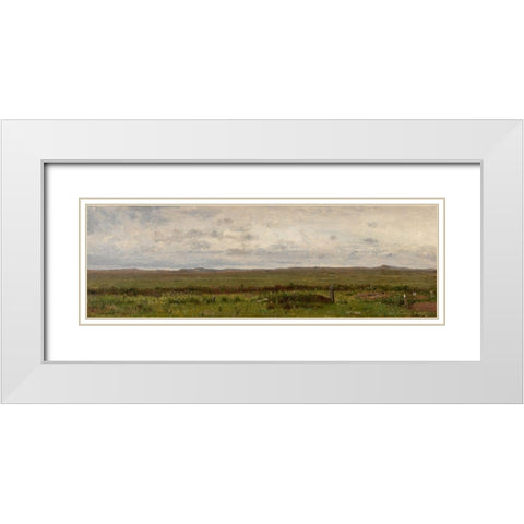 Graves of Travellers Fort Kearny Nebraska White Modern Wood Framed Art Print with Double Matting by Whittredge, Worthington