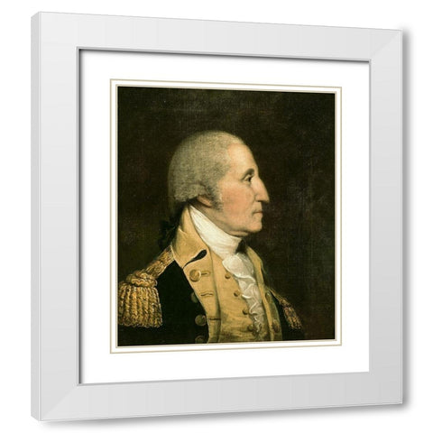 George Washington White Modern Wood Framed Art Print with Double Matting by America 18th century