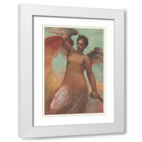 Winged Fortune White Modern Wood Framed Art Print with Double Matting by Hunt, William Morris