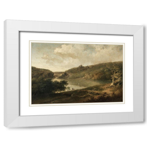 View of a Lake White Modern Wood Framed Art Print with Double Matting by Doughty, Thomas