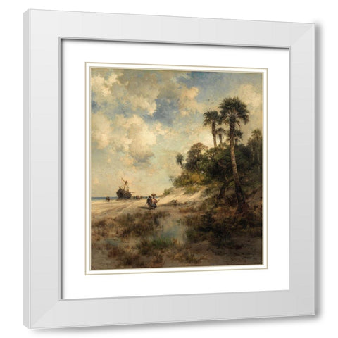 Fort George Island Florida White Modern Wood Framed Art Print with Double Matting by Moran, Thomas
