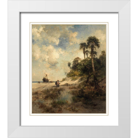 Fort George Island Florida White Modern Wood Framed Art Print with Double Matting by Moran, Thomas