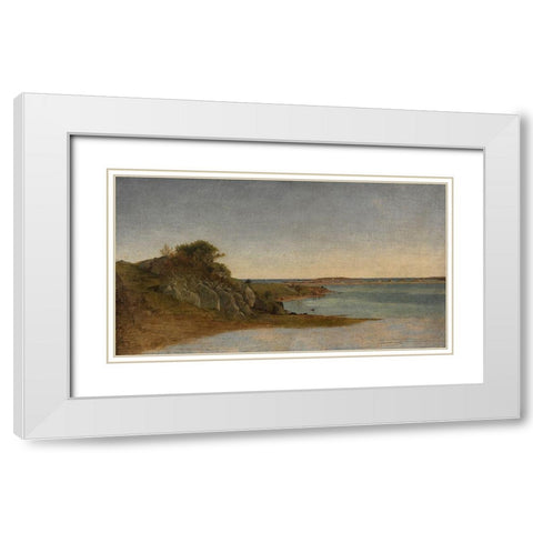 View near Newport White Modern Wood Framed Art Print with Double Matting by Kensett, John Frederick