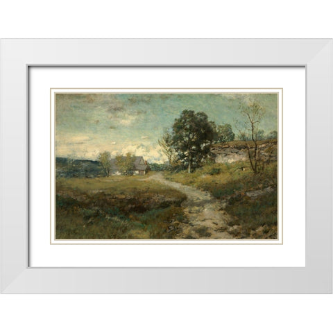 Arkville Landscape White Modern Wood Framed Art Print with Double Matting by Wyant, Alexander H.