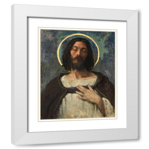 In the Woods White Modern Wood Framed Art Print with Double Matting by Inness, George