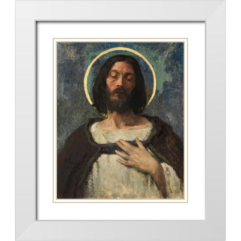 In the Woods White Modern Wood Framed Art Print with Double Matting by Inness, George