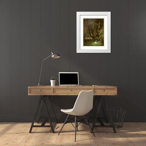 The Wood Chopper White Modern Wood Framed Art Print with Double Matting by Inness, George