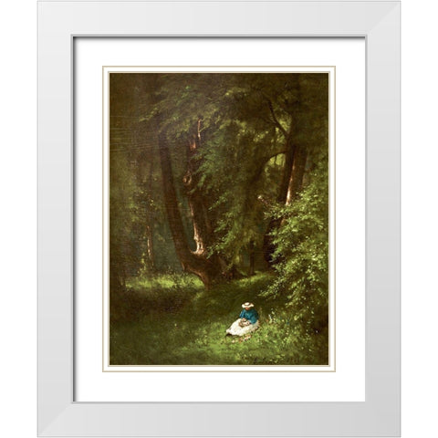 The Wood Chopper White Modern Wood Framed Art Print with Double Matting by Inness, George