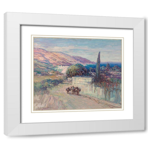 Italian Landscape White Modern Wood Framed Art Print with Double Matting by Gottwald, Frederick