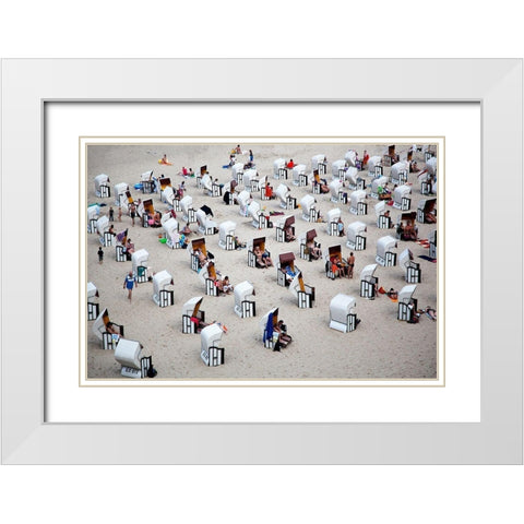 L Alveare White Modern Wood Framed Art Print with Double Matting by Latta, Massimo Della