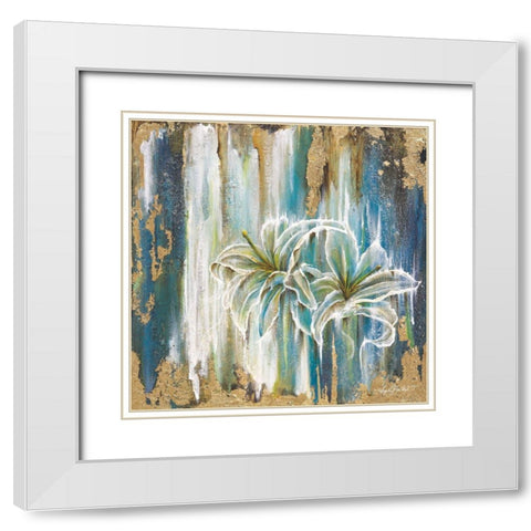 Beach Lilies White Modern Wood Framed Art Print with Double Matting by Bawden, Angela