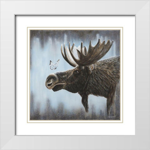 Butterfly Whispers White Modern Wood Framed Art Print with Double Matting by Bawden, Angela