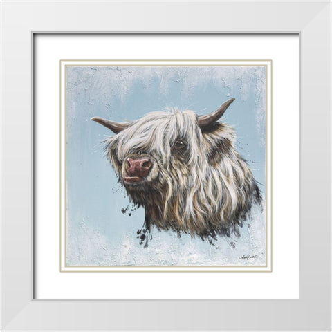 Chewy Coo White Modern Wood Framed Art Print with Double Matting by Bawden, Angela